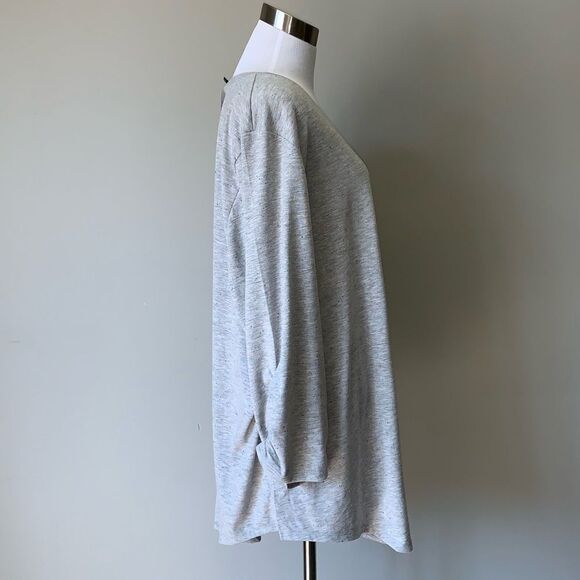 Lane Bryant Ruched-Sleeve Curved-Hem Speckled Tee NWT - Picture 4 of 7